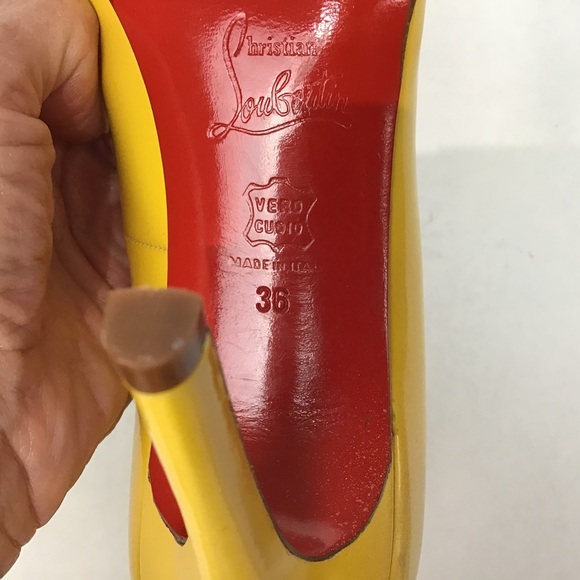 Christian Louboutin So Kate Bright Yellow Patent Leather Pumps Size 35 EU - Picture 5 of 6
